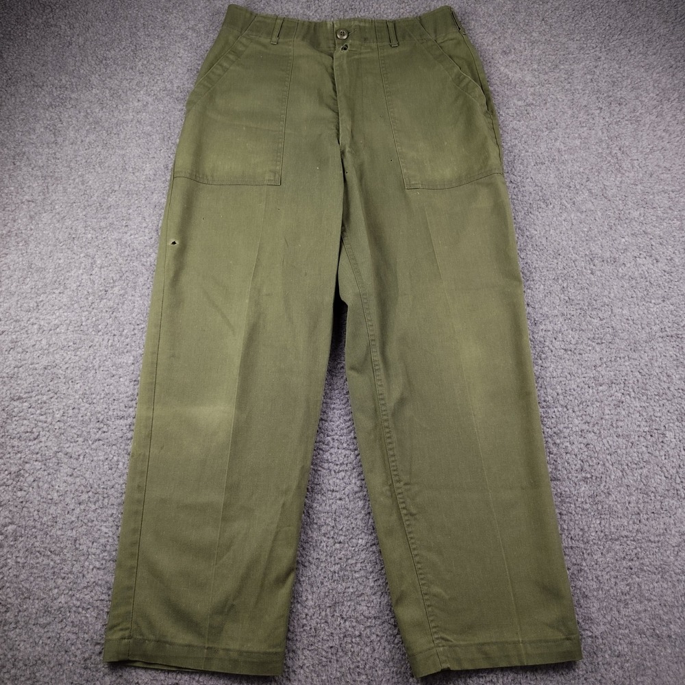 VTG 70s OG 507 Pants Mens 32x29 Army Fatigue Utility Green Military Trousers